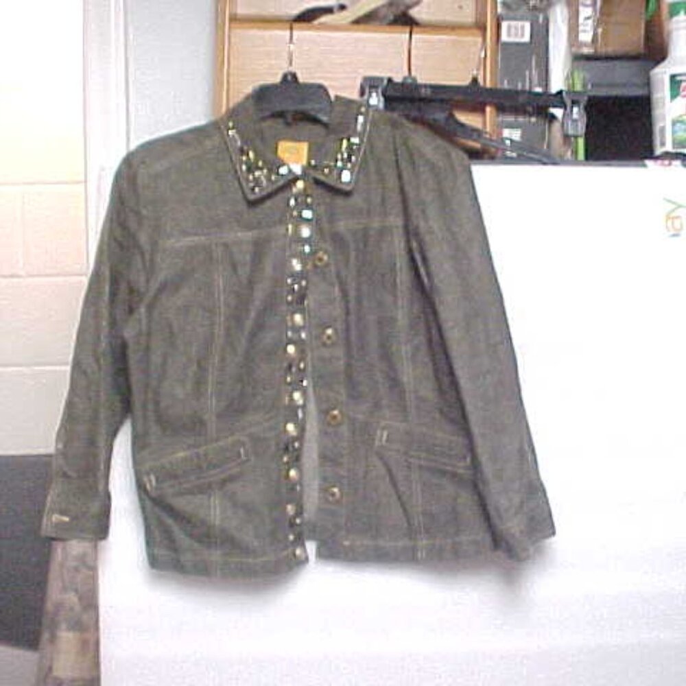 Ruby Rd Sequined Denim Blazer size 14